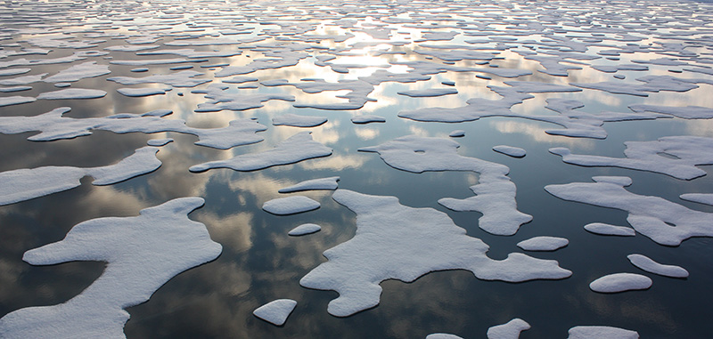 Arctic Ocean sea ice melt as seen from the U.S. Coast Guard icebreaker Cutter Healy.
